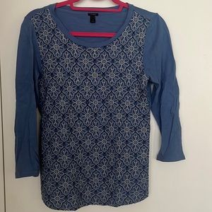 J. Crew blue floral top